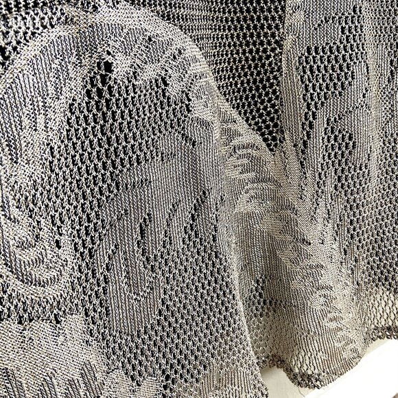 VTG 90s Damianou Silver Mesh/Lace Sexy Party Prom Evening Gown 2-Piece - Picture 14 of 17